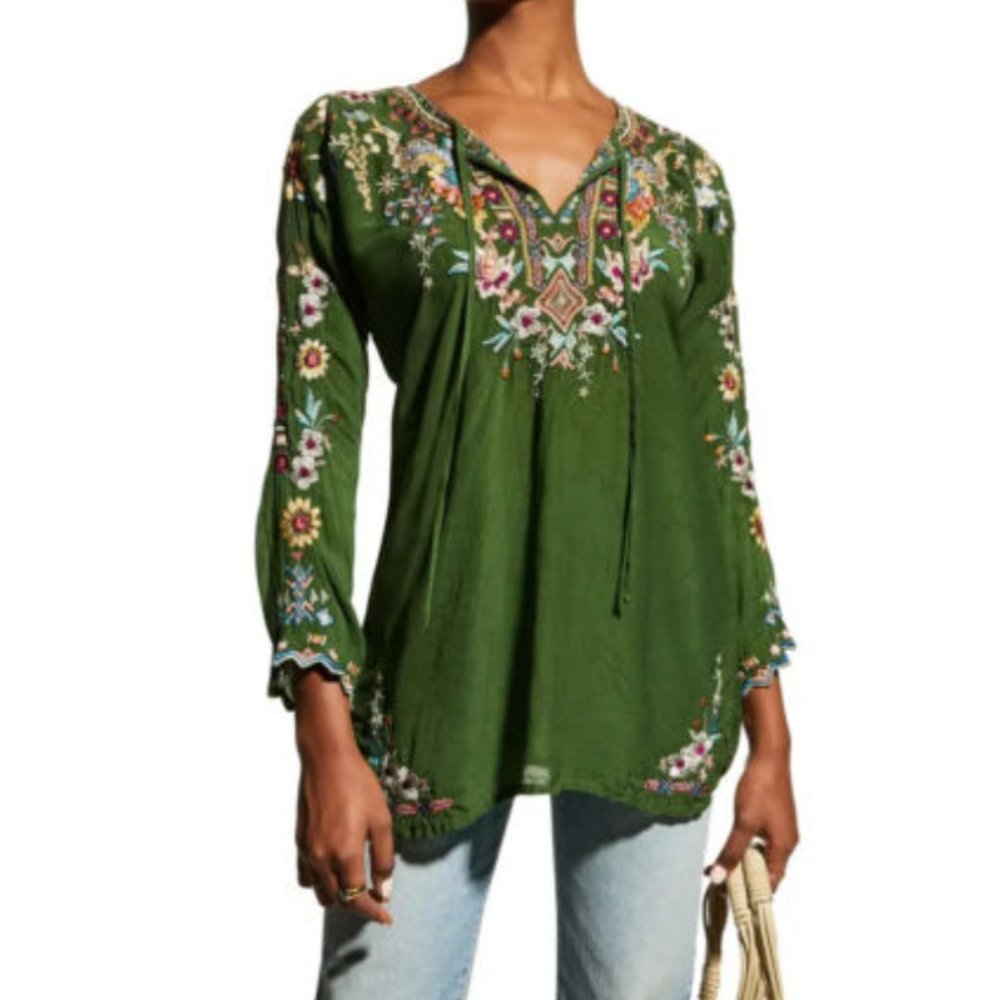 Johnny Was SUNFLOWER BLOUSE Size: S - Picture 2 of 12